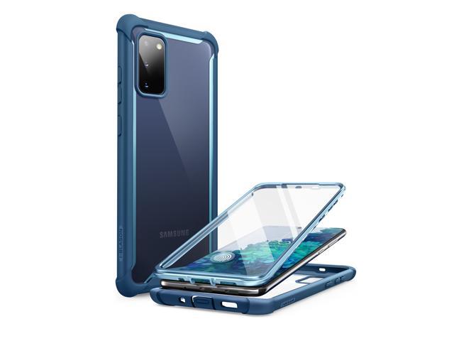 i-Blason Ares Series Designed for Samsung Galaxy S20 FE 5G Case (2020 Release), Dual Layer Rugged Clear Bumper Case with Built-in Screen Protector (Blue)