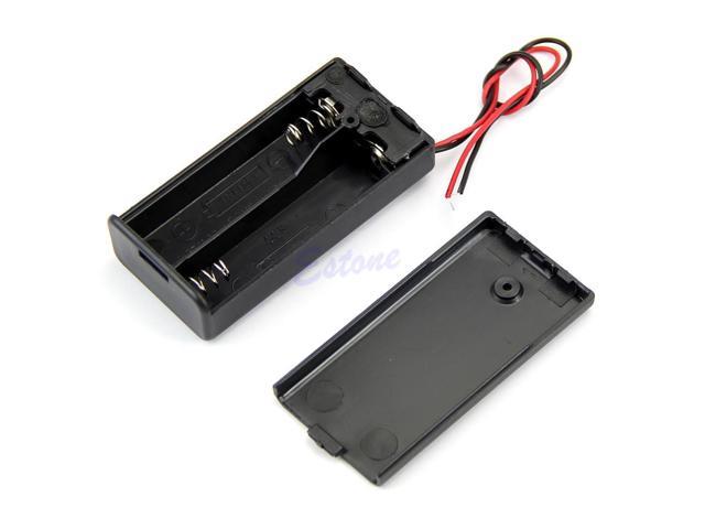 2pcs 2xD Batteries Holder Box Case Plastic Battery Storage D Size With Wire 