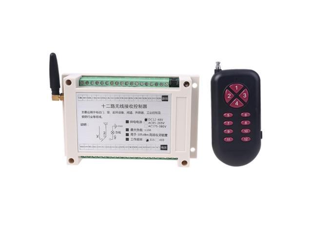 AC 220V 315MHz 12 Channel Wireless RF Remote Control Switch Receiver 12 ...