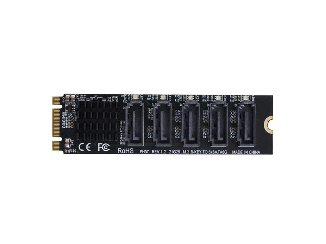 Chenyang NGFF Key B+M to SATA 3.0 6Gbps 5 Ports Adapter Converter Port ...