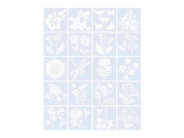 OIAGLH 20 Sheets Flower Stencils Esay To Bend Foldable Bees Leaves