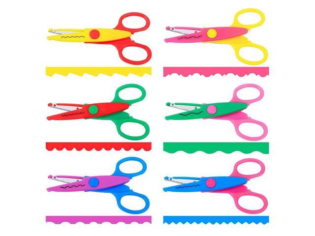 OIAGLH 6pcs/set Professional Scrapbooking Craft Scissors Decorative Edge  Photo Comfortable For Kids DIY Tool Smooth Cut Home School 