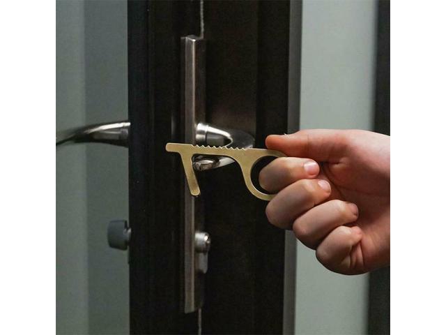 EUZeo Contactless Safety Door Opener,Portable Hygiene EDC Hand Protection,for Elevator Buttons,Credit Card,Machines,Door 1PC, Brown Not Copper!! EUZeo Contactless Safety Door Opener,Portable Hygiene EDC Hand Protection,for Elevator Buttons,Credit Card,Machines,Door 1PC, Brown Not Copper!!