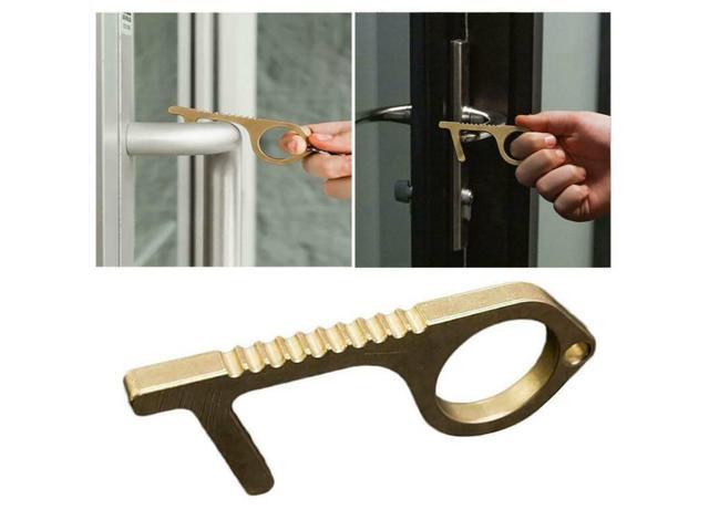 Contactless Hand Hygiene Safety Brass Door Opener EDC Key Antimicrobial Tool 