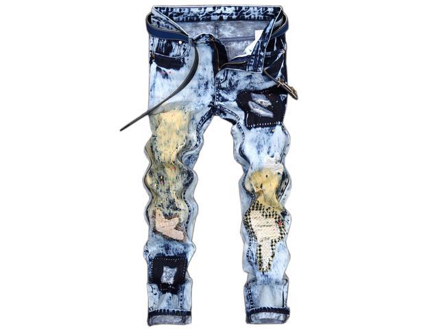 mens ripped jeans designer