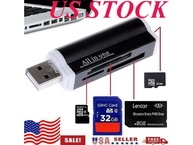 All in 1 USB2.0 Multi Memory Card Reader For SD SDHC TF M2 Memory Stick Silver .