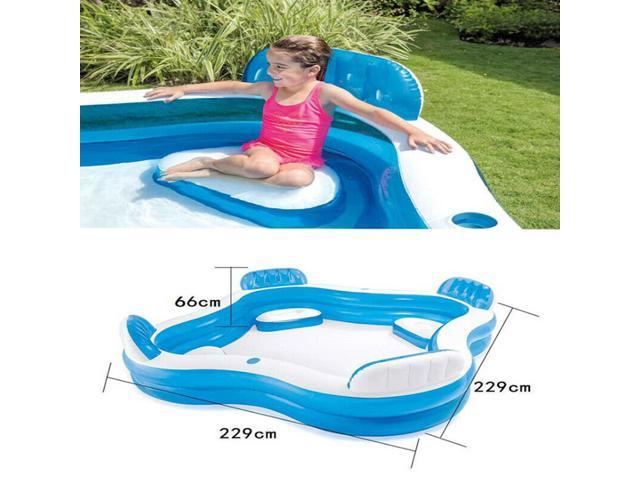 90.15"*90.15"*25.98" Inflatable Family Kids Swimming Pool Fun Outdoor