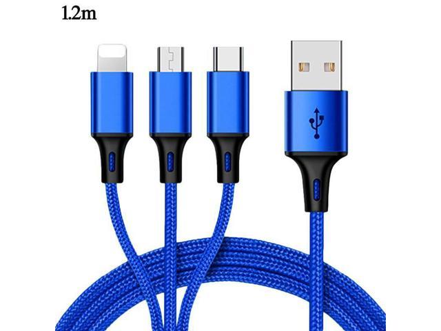 3-in-1 Retractable USB Charging Cable American 4th of July Fast Charging Print USB Charge Cord Compatible with Cell Phones Tablets Universal Use 
