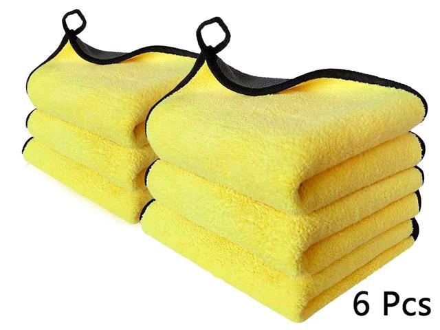 ROME CARE 6 Pcs Extra Thick car Cleaning Rags - Super Absorbent Microfiber Towels for Cars/Detailing/Interior, Reusable-Microfiber Cleaning Cloth Dust Cloth, Lint Free Drying Towel Car Wash Towels