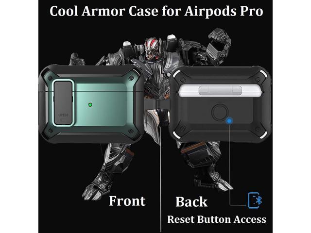 Valkit for AirPods Pro Case Cover for Men with Lock, Military Armor Series Full-Body Airpod Pro Case with Keychain Cool Air Pod Pro Shockproof