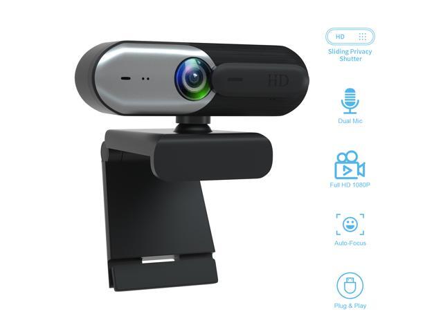 1080P Full HD Autofocus Webcam, CA602 USB Camera with Webcam Cover, Webcam for Video Calling and Recording for Desktop or Laptop