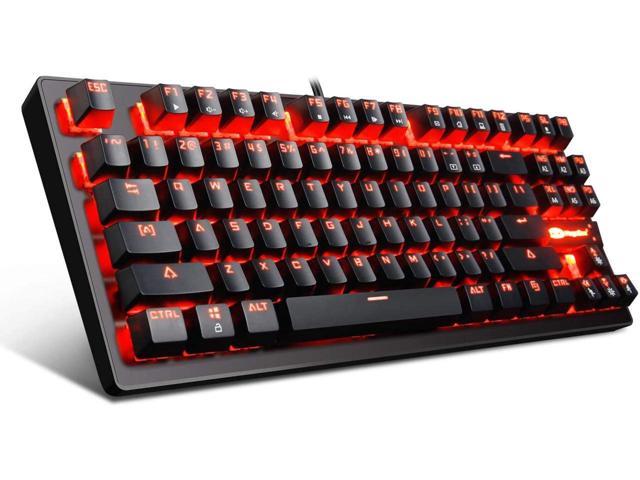 Mechanical Keyboard Keys Small Compact red Backlit -Anivia Wired USB Gaming Keyboard with Blue Switches, Metal Construction, Water Resistant for Windows MAC Laptop Keyboards - Newegg.com