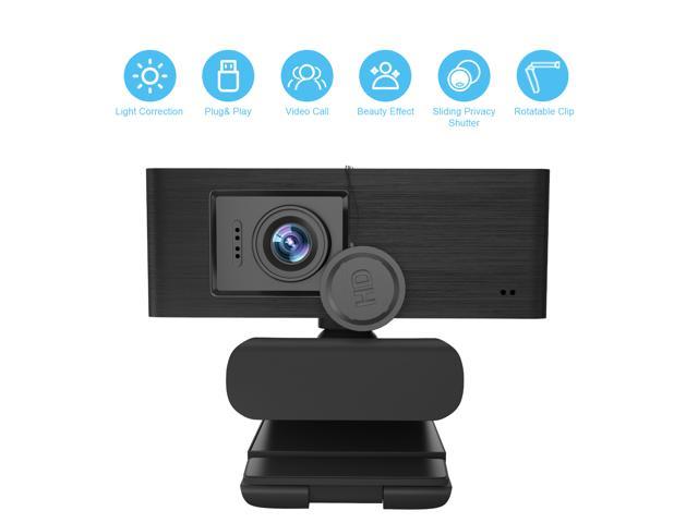 1080P Webcam HD With Privacy Cover - Pro Web Camera With Stereo Microphone And Manual Focus 1080P Webcam For PC Laptop Desktop Mac Video Calling, Conferencing Skype YouTube