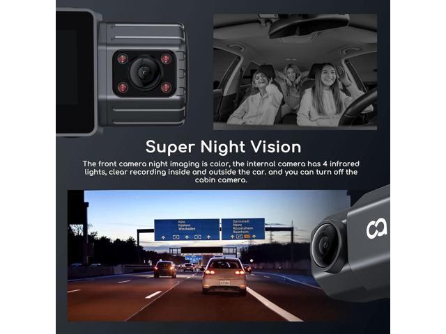 Dual Dash Cam 1080P, COOAU Dash Cam Front and Inside, Dash Camera for Cars,  Perfect for Uber and Taxi Drivers, Built-in GPS and