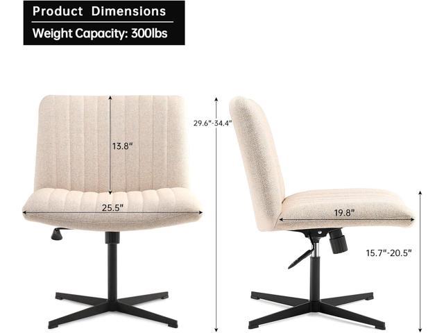 LEAGOO Fabric Padded Armless Home Office Desk Chair, 120° Rocking