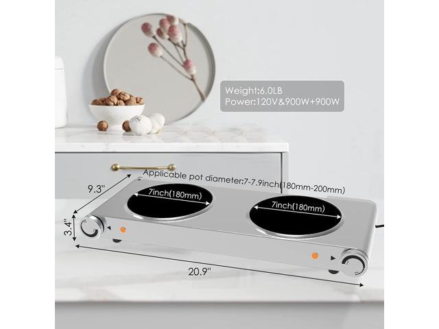 salton double stainless steel infrared portable electric cooktop