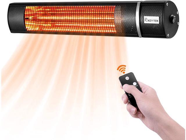 KEY TEK Wall-Mounted Patio Heater Electric Infrared Heater Indoor/Outdoor  Heater Electric for Garage Backyard Wall Patio Heater Waterproof with  Remote Control Golden Tube for Fast Heating, Black - Newegg.com