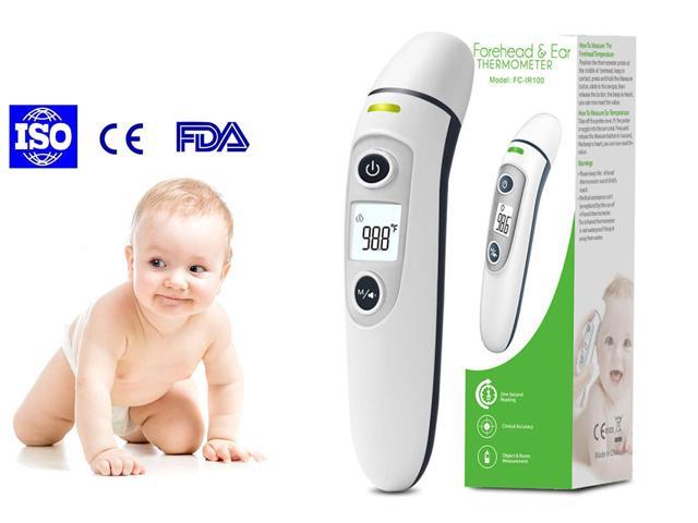Dual-Mode Digital Infrared Medical Thermometer for Fever for Baby Kids Adults and Room Object Forehead & Ear Thermometer Accurate and Fast Instant Reading 