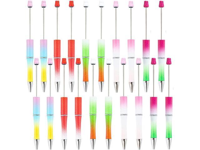 20 Pieces Plastic Beadable Pen Bead Ballpoint Pen Assorted Bead Pen Black  Ink