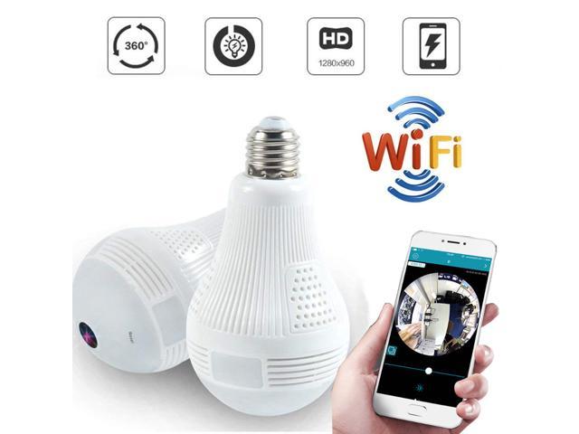 Photo 1 of Quanmin HD 360° Wide Angle Fisheye Wireless Wi-fi E27 LED Light Bulb 960P VR Panoramic IP Camera for iOS Android Phone APP Home Security CCTV Camera System