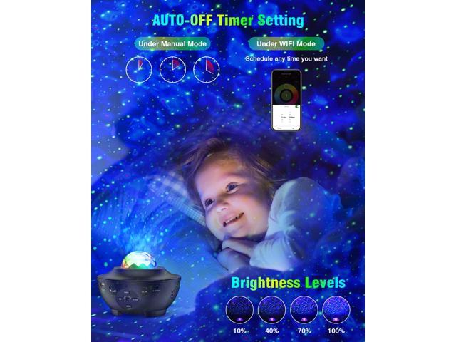 Star Projector 4 in 1 Smart WiFi Galaxy Projector Night Light Work with