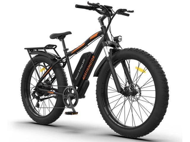 AOSTIRMOTOR S07-B 750W Electric Bicycle, 26" * 4" Fat Tire, 48V 13AH Removable Lithium Battery, Max Speed 28MPH, Shimano 7-Speed, Front Fork Suspension(Black)