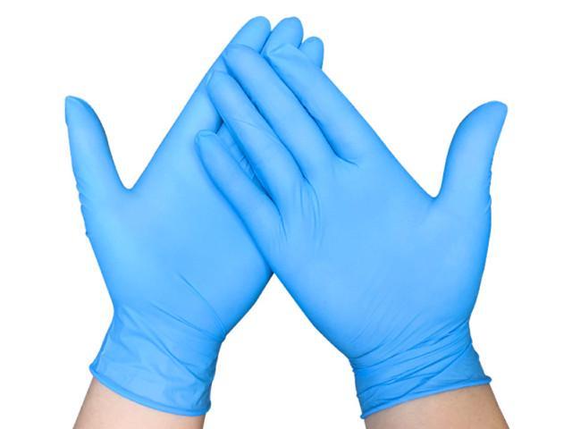 disposable blue latex gloves