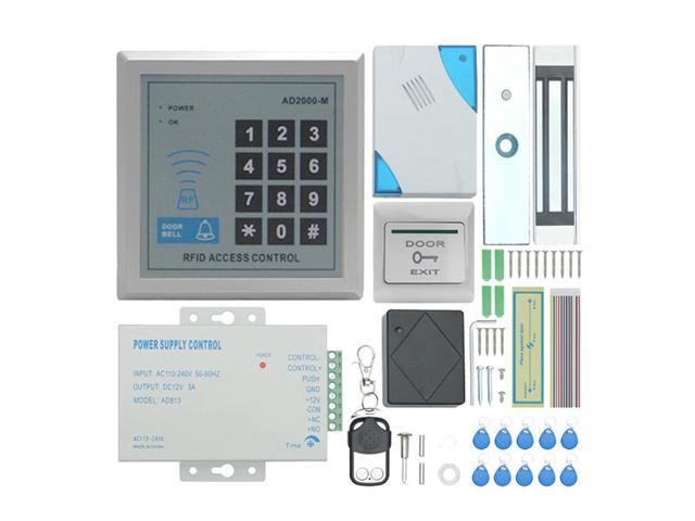 EM4100 125Khz RFID Keypad maglock doorbell pwr Standalone Access Controller Kit 