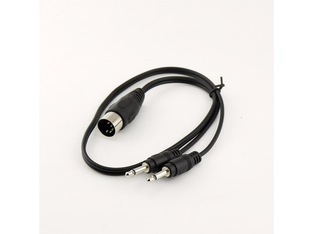 MIDI To 3.5mm Audio Cable - 5 Pin DIN Male To Stereo Male Jack, 5ft (150cm) Conversion Cable For Keyboards & Audio Gear