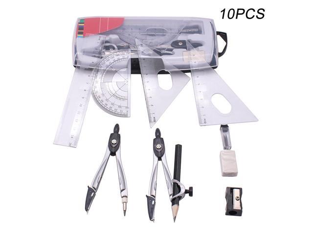 10pcs Drawing Eraser School Stationery Compasses Set For Students ...
