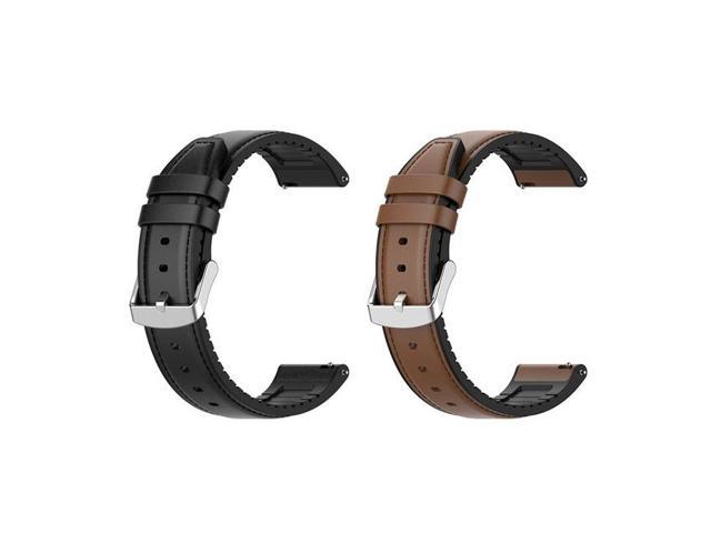 2x Leather Watchband Strap for Huawei Watch GT2 Pro Bracelet Band 22mm Wristband for Huawei WATCH Gt 2 Pro Black & Brown