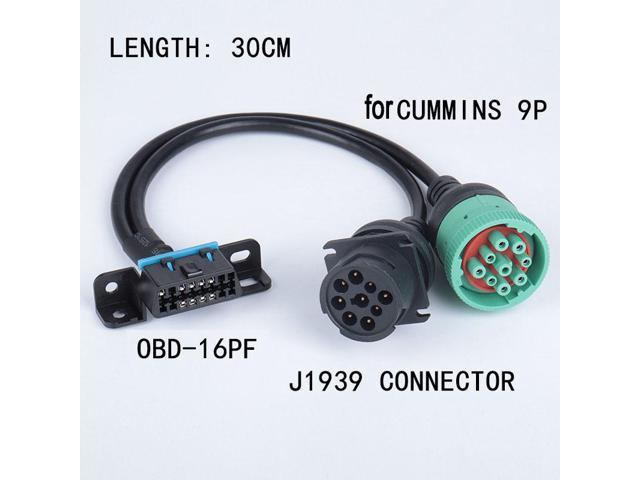 J1939-9pin Car Truck Y Cable For Cummins Obd Obd2 16pin Female To J1939 