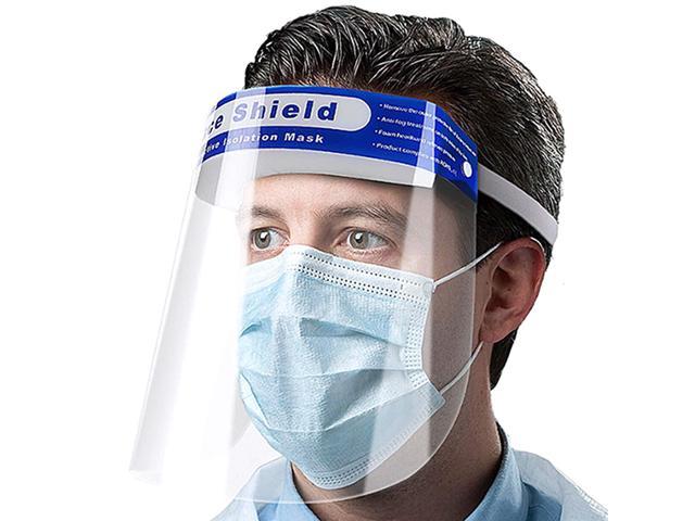 20PCS Safety Shield Guard Protector Eyes And Face Full Clear Transparent Head Band Elastic Reusable Windproof Dustproof Cap