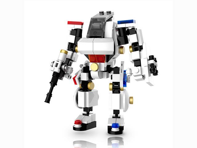 MyBuild Mecha Frame Mech Toy Building Bricks Set Fun Build Robot Kit Construction Blocks Collectible Figure 5 Inches Stand Size Riot Police 5013
