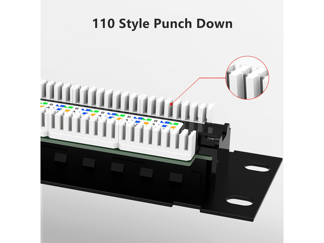 Yankok CAT6 8 Port Patch Panel Supports Back CAT5/5e Unshielded with ...