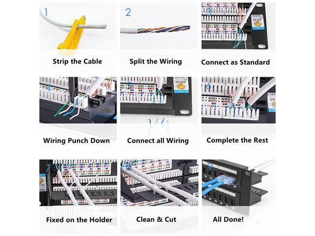 Yankok [CAT6 48 Port Patch Panel] Supports Back CAT5/5e Rack/Wall Mount ...