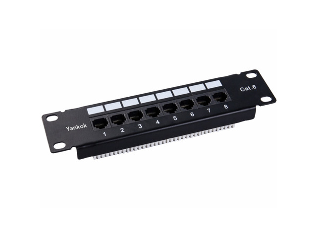 Yankok [CAT6 8 Port Patch Panel] Supports Back CAT5/5e Unshielded with ...