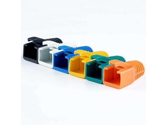 Yankok RJ45 Connector Boots 100 Pcs OD 7.0~8.5mm for Cat5/5e Cat6 Cat6a Cat7 Ethernet Cable Network Connector Strain Relief Covers Caps Mixed Color