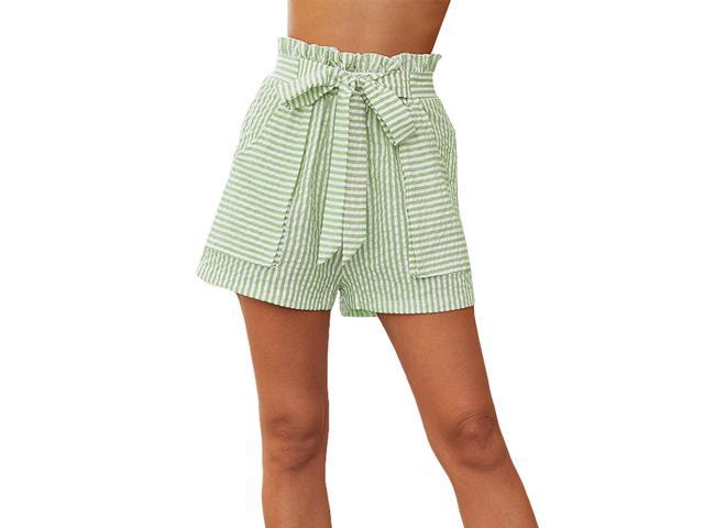 Women Casual Elastic Waist Striped Summer Beach Shorts Ladies Fashion Short  Hot Pants with Pockets - Newegg.com