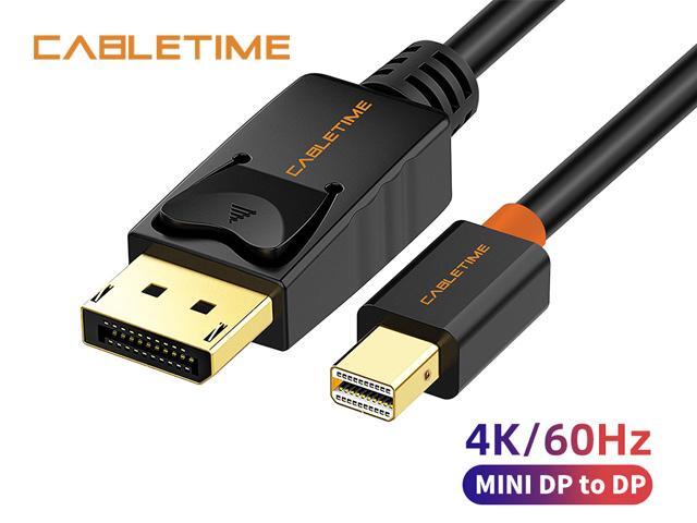 Cabletime Mini Displayport To Displayport Cable Mini Dp To Dp Cord Support Video And Audio Thunderbolt Compatible For Surface Pro 5 Pro 4 Pro 3 Macbook Air Etc 10 Feet 3m Black Newegg Com