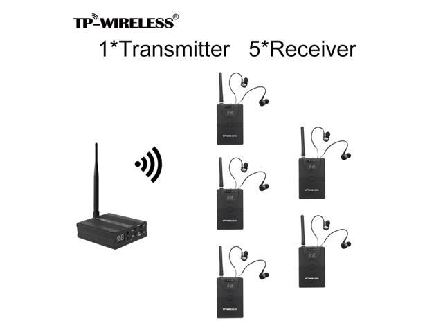 Moniel TP-WMS02 in-Ear Stage Audio Monitor System Professional 2.4GHz Digital Wireless Monitor System 1 Transmitter 1 Receiver