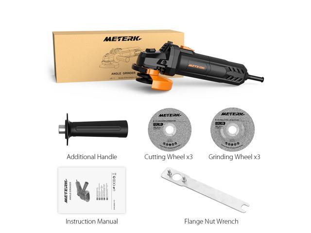 Meterk Electric Angle Grinder 6A 4-1/2inch with 115mm 3 Grinding Abrasive Wheels 3 Cutting Abrasive Wheels Meterk Electric Angle Grinder 6A 4-1/2inch with 115mm 3 Grinding Abrasive Wheels 3 Cutting Abrasive Wheels