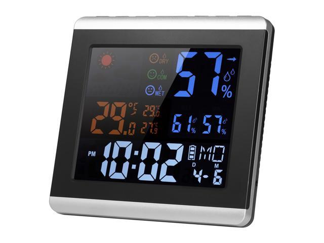 Newly Thermometer Temperature Hygrometer Humidity Calendar Clock Color LCD Alarm 