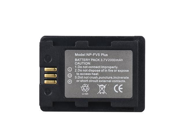 NP-FV5 Plus Rechargeable Camcorder Battery 3.7V 2000mAh Battery for Sony DV for Andoer 524KM 4K WiFi 1080P Digital Video Camera 2000mAh, Black