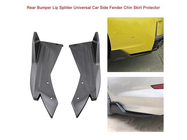 Black KKmoon Rear Bumper Lip Splitter Carbon Fiber Universal Car Side Fender Fins Body Lip Spoiler Chin Skirt Protector 