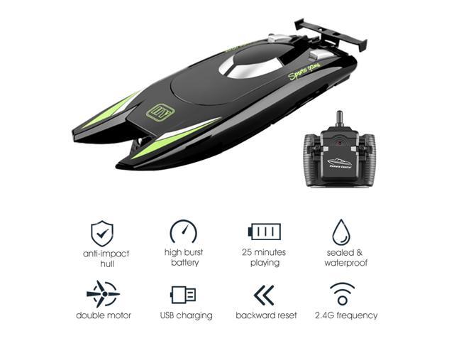 RC Boats for Kids Adult 25KM/H High Speed Racing Boat 2 Channels Remote Control Boats for Pools Racing Boat