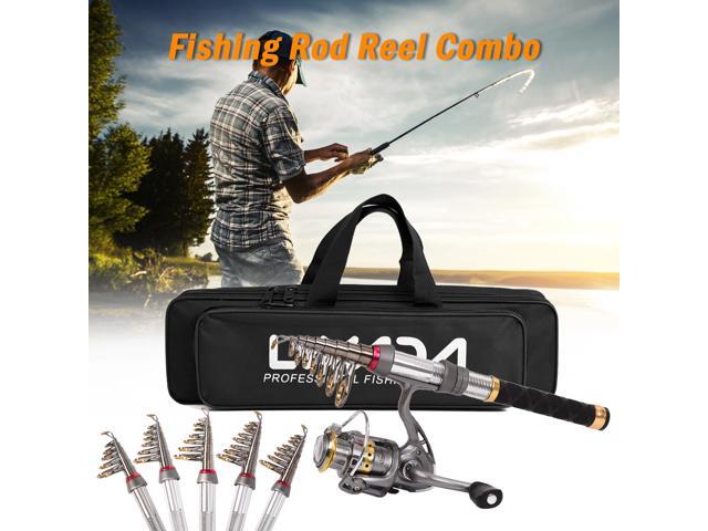 Details about   Telescopic Fishing Rod Reel Combo Travel Fishing Pole Reel and Portable Bag D5R5 