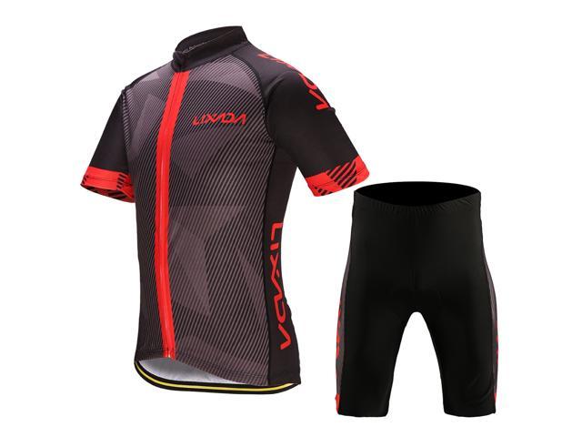 Red Black Cycling Jersey Shorts Kits Short Sleeve Riding Shirt Pad shorts Sets 