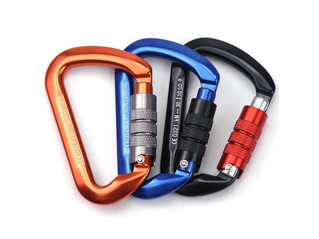 Details about   30KN D-Shaped Carabiner Clips Automatic Locking Gate Outdoor Carabiner Lock K2M1 