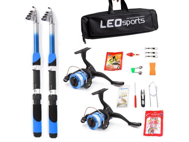 Children Telescopic Fishing Rod with Reel Lures Accessories Travel Bag Combo Set 
